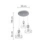 InLight Κρεμαστό φωτιστικό από λευκό μέταλλο 3XE27 D:30cm 4024-3-WH-ROSETTE